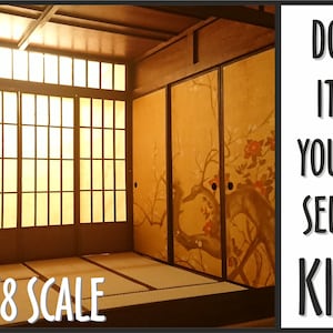 DIY Japanese roombox kit , 1/8 miniature for 8&quot; dolls
