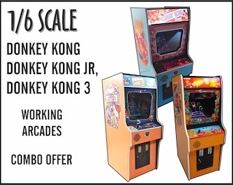 Miniature arcade machine, Donkey Kong pack offer, 1/6 scale (Playscale, New Wave Toys)