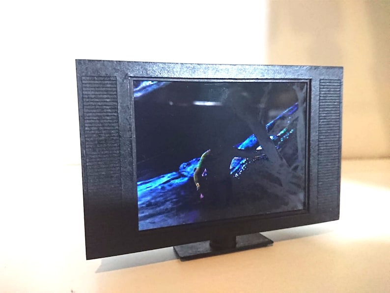 Dollhouse miniature working TV Etsy