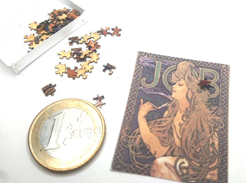 Dollhouse miniature real puzzle. It works. 80 pieces. Alfons Mucha image 2