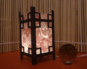Japanse traditionele kanji LED-lamp, "Heart". 1/12 miniatuur voor poppenhuizen