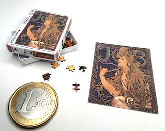 Dollhouse miniature real puzzle. It works. 80 pieces. Alfons Mucha
