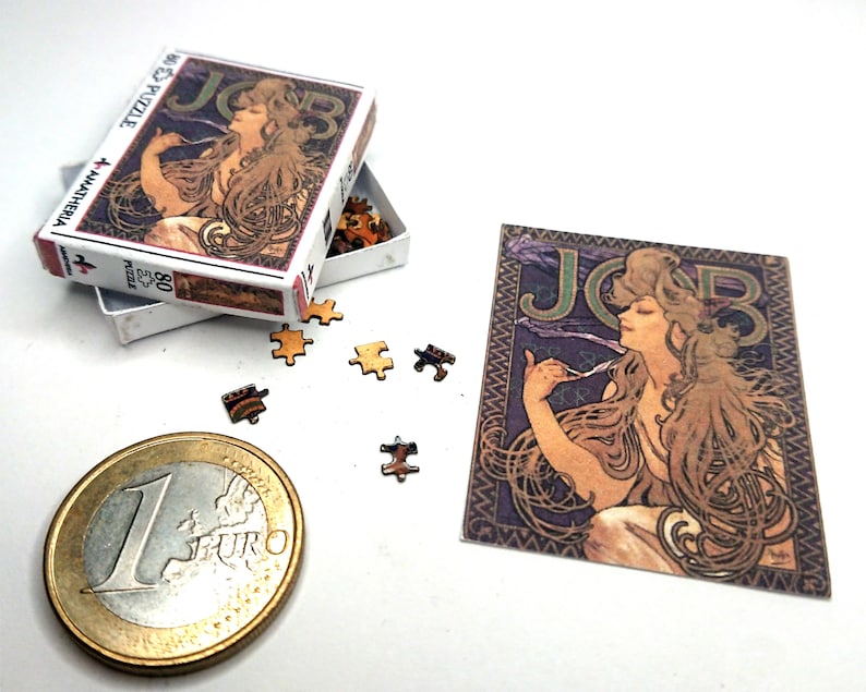 Dollhouse miniature real puzzle. It works. 80 pieces. Alfons Mucha image 1