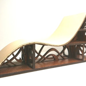 Art Nouveau original furniture, lounge chair-bookcase hybrid, 1/12 miniature for dollhouses