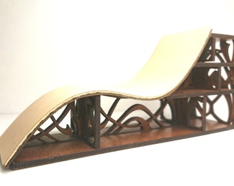 Art Nouveau original furniture, lounge chair-bookcase hybrid, 1/12 miniature for dollhouses