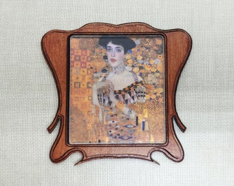 Art Nouveau miniature  1/12 scale mahogany frame with custom painting / blank