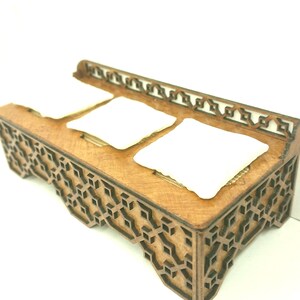 DIY kit, Moroccan furniture, low sofa with engraved motifs. Miniature 1/12 scale for dollhouses image 5