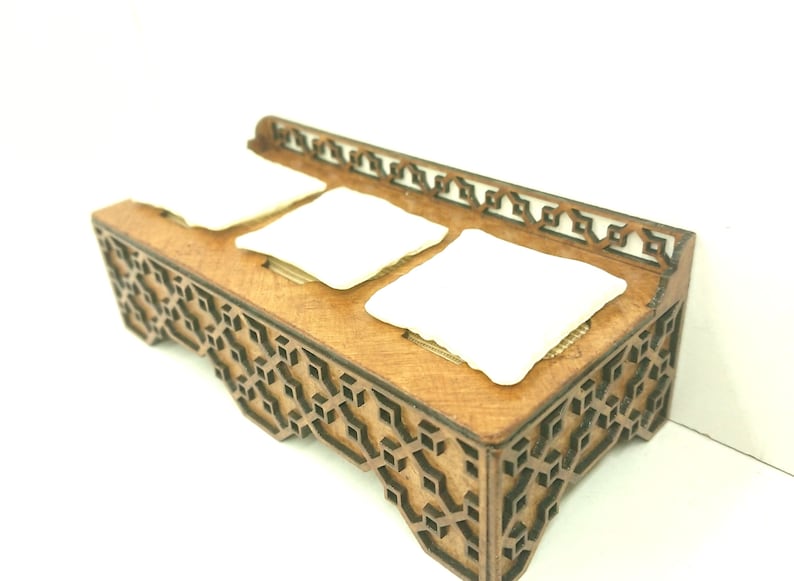 DIY kit, Moroccan furniture, low sofa with engraved motifs. Miniature 1/12 scale for dollhouses image 5