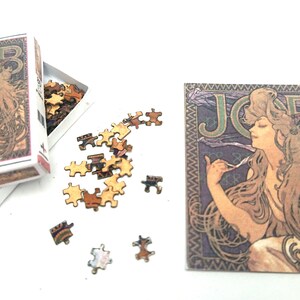 Dollhouse miniature real puzzle. It works. 80 pieces. Alfons Mucha image 3