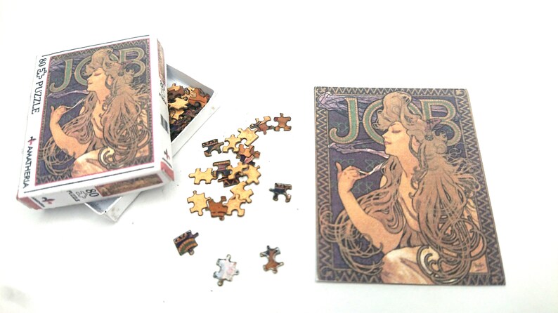 Dollhouse miniature real puzzle. It works. 80 pieces. Alfons Mucha image 3