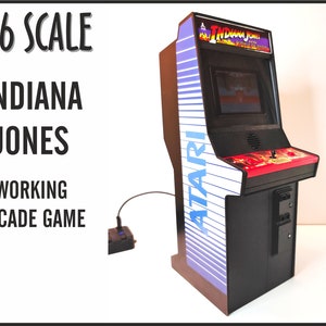 Miniature arcade machine, Indiana Jones and the Temple of Doom game, 1/6 dollhouse scale
