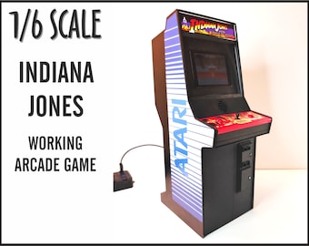 Miniature arcade machine, Indiana Jones and the Temple of Doom game, 1/6 dollhouse scale