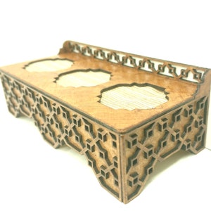 DIY kit, Moroccan furniture, low sofa with engraved motifs. Miniature 1/12 scale for dollhouses image 2