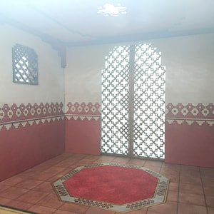 Dollhouse Moroccan room box, miniature 1/12 scale.
