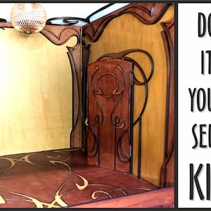 DIY Art Nouveau roombox kit , 1/12 miniature for dollhouses