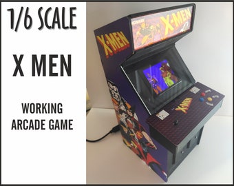 Miniature arcade machine, X-Men game, 1/6 scale