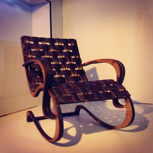 Art Nouveau style brown and black armchair , 1/12 miniature for dollhouses