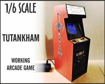 Miniature Tutankham arcade machine, 1/6 scale, playscale.