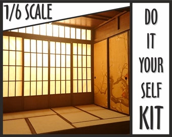 Miniature DIY Japanese roombox kit , 1/6 scale, playscale