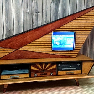 Puppenhaus Miniatur Vintage Kuba Komet TV, 1:12.