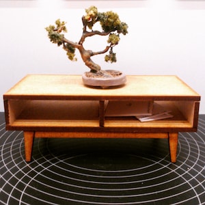 Mid century miniature dollhouse  low table, 1/12 scale