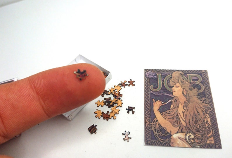 Dollhouse miniature real puzzle. It works. 80 pieces. Alfons Mucha image 4