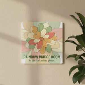 Rainbow Bridge Room Metal Sign – Veterinary Clinic Decor
