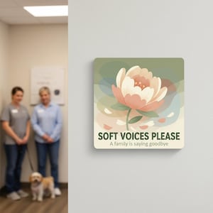 &quot;Tiereuthanasie-Schild, &quot;&quot;Soft Voyages Bitte&quot;&quot; Metall Wand Kunst.&quot;