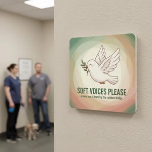 Empathetic Vet Clinic Sign - Rainbow Bridge Euthanasia, Durable Metal Sign