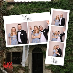 Photo Booth Wedding Strip template 2x6 and 4x6. Modern Minimalist, Editable, Instant Download, Canva Template, Photo Booth Digital Template