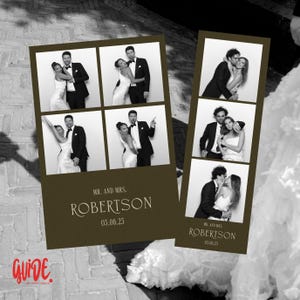 Photo Booth Wedding Strip template 2x6 and 4x6. Modern Minimalist, Editable, Instant Download, Canva Template, Photo Booth Digital Template