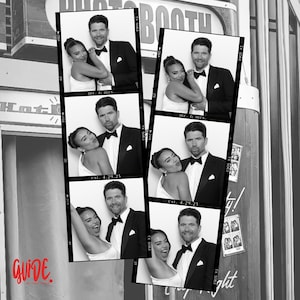 Vintage Photo Booth Wedding Strip template 2x6. Modern Minimalist, Editable, Instant Download, Canva Template, Photo Booth Digital Template