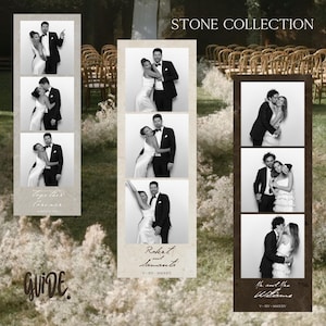 Photo Booth Wedding template 2x6 and 4x6, Editable template, Photo booth strip, Instant Download, Canva, Photo Booth Digital Template,