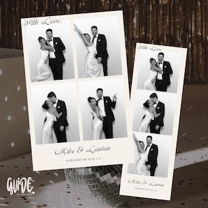Photo Booth Wedding Strip template 2x6 and 4x6. Modern Minimalist, Editable, Instant Download, Canva Template, Photo Booth Digital Template