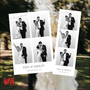 Photo Booth Wedding Strip template 2x6 and 4x6. Modern Minimalist, Editable, Instant Download, Canva Template, Photo Booth Digital Template