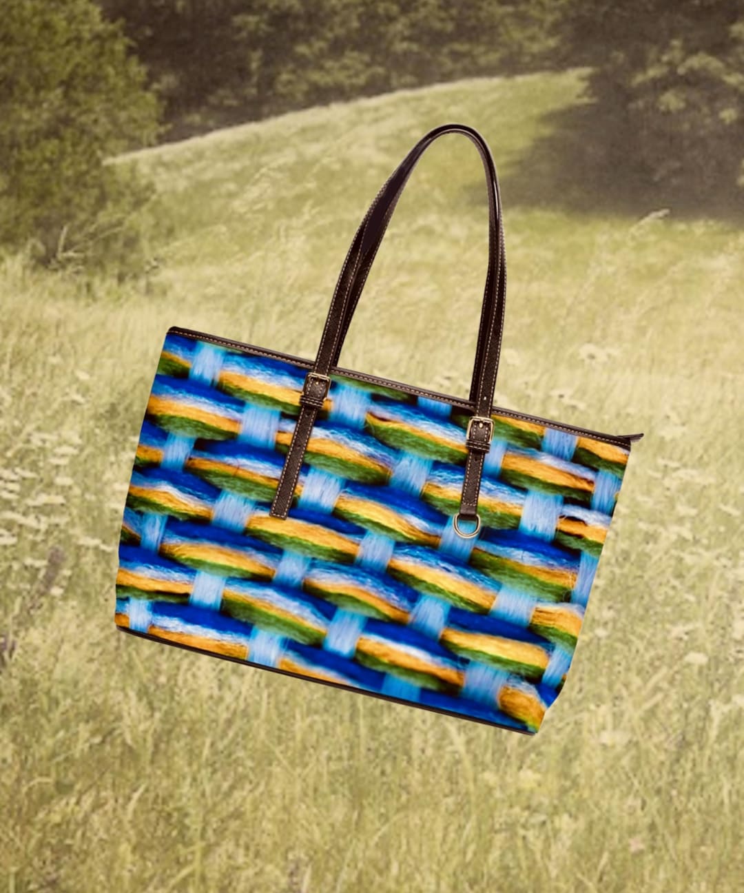 Shoulder Bag Vintage Bold Basket Weave Design, Fashionista's Dream, PU ...