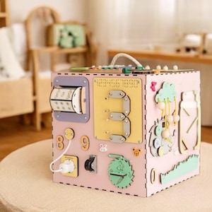 Busy Cube for Toddlers | Montessori Sensory Toy | Activity Cube for Fine Motor Skills | Baby Learning Toy | 1st birthday gift