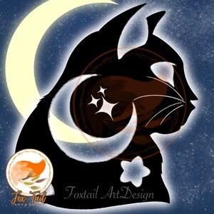 Black Cat Clear Sticker