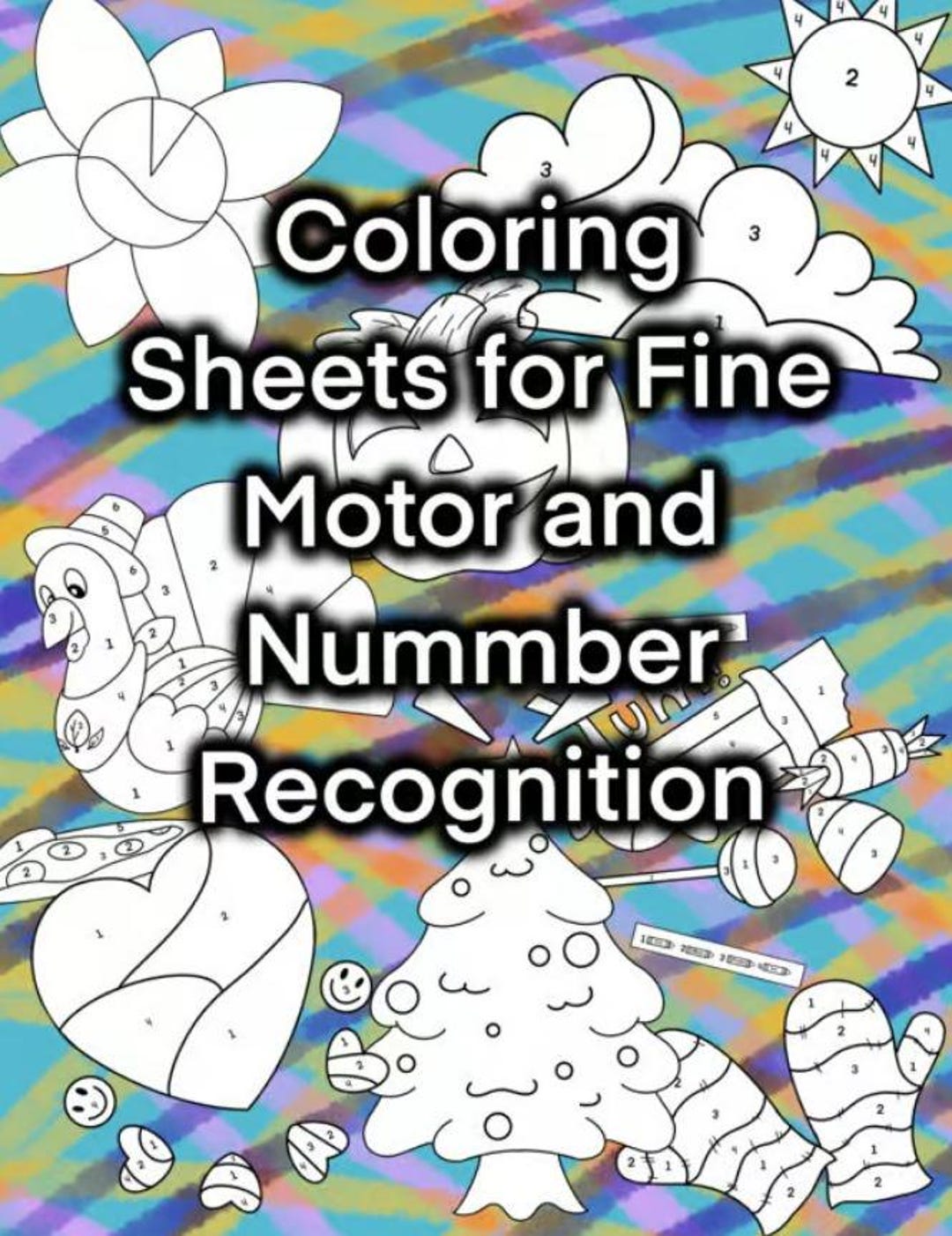 Coloring Sheets for Fine Motor Practice and Number Recognition - Etsy