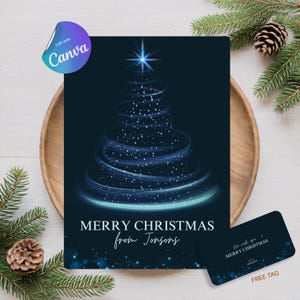 Biglietto di auguri di Natale - Download DIGITALE - Bellissimo biglietto di auguri di Natale stampabile con albero di Natale - Design elegante