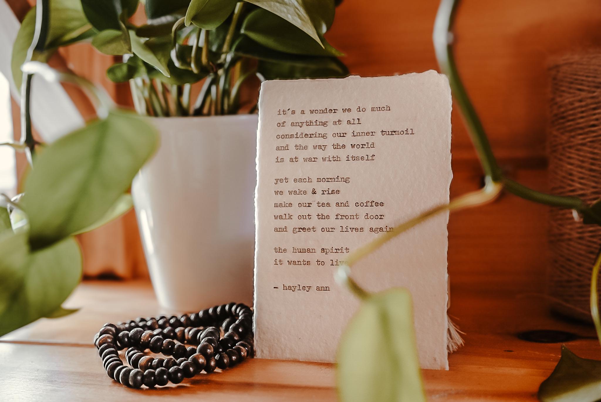 Human Spirit | Typewritten Poetry Print - Etsy