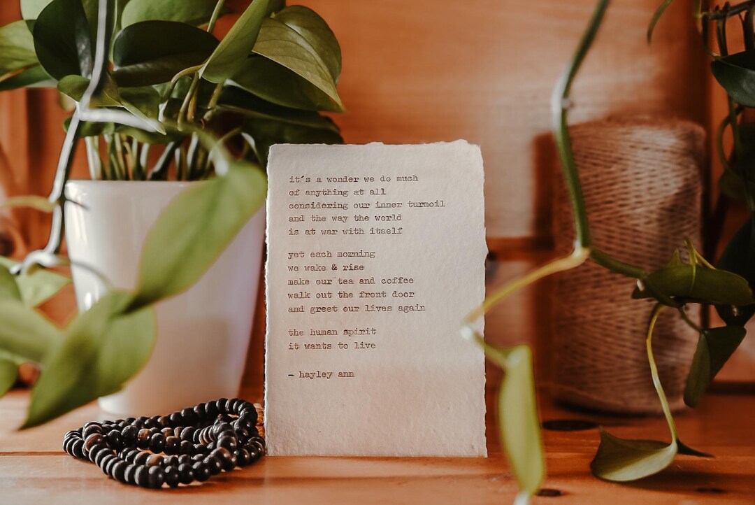 Human Spirit | Typewritten Poetry Print - Etsy