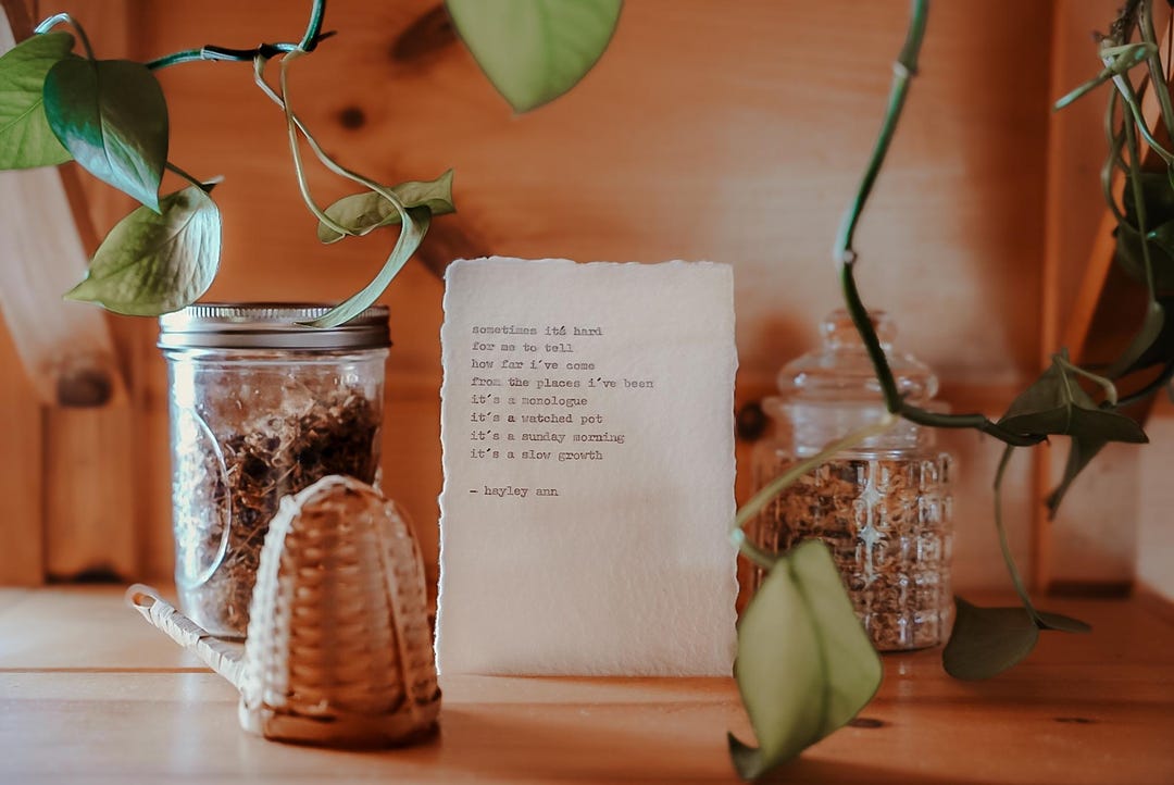 Slow Growth | Typewritten Poetry Print - Etsy