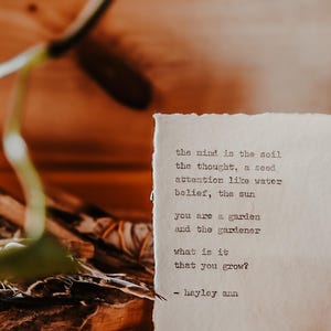 Tu sei un giardino / Poesia dattiloscritta Stampa