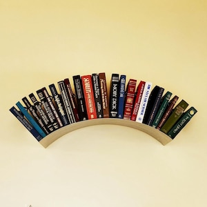 Arc Decorative Bookshelf - Functional Artistic Floating Shelf - Handmade Textured Aluminum Wall Decor