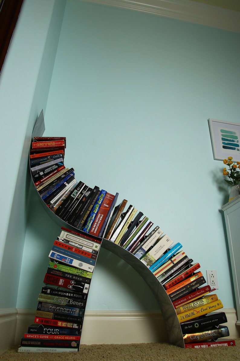 Leaning Metal Bookshelf Wall Mounted Etsy