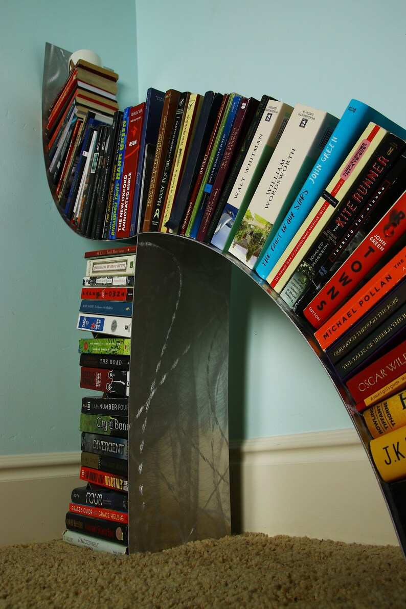 Leaning Metal Bookshelf Wall Mounted Etsy