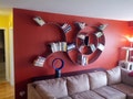 Trailing Spiral Decorative Bookshelf - Functional Artistic Floating Shelf - Handmade Textured Aluminum Wall Decor