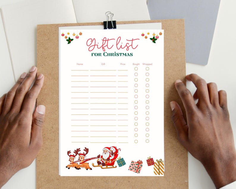 Printable Christmas Gift List | Holiday Planner (instant Download) - Etsy