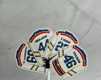 Holographic Off Campus Inspired Hockey Jersey Sticker, Hockey Romance Decal, Bookish Gift